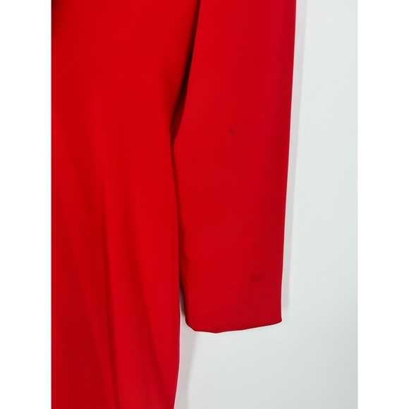 D’Ore Vintage Deep Red Cowl Neck Jewel Embellished Crepe Midi Cocktail Dress - Picture 6 of 9